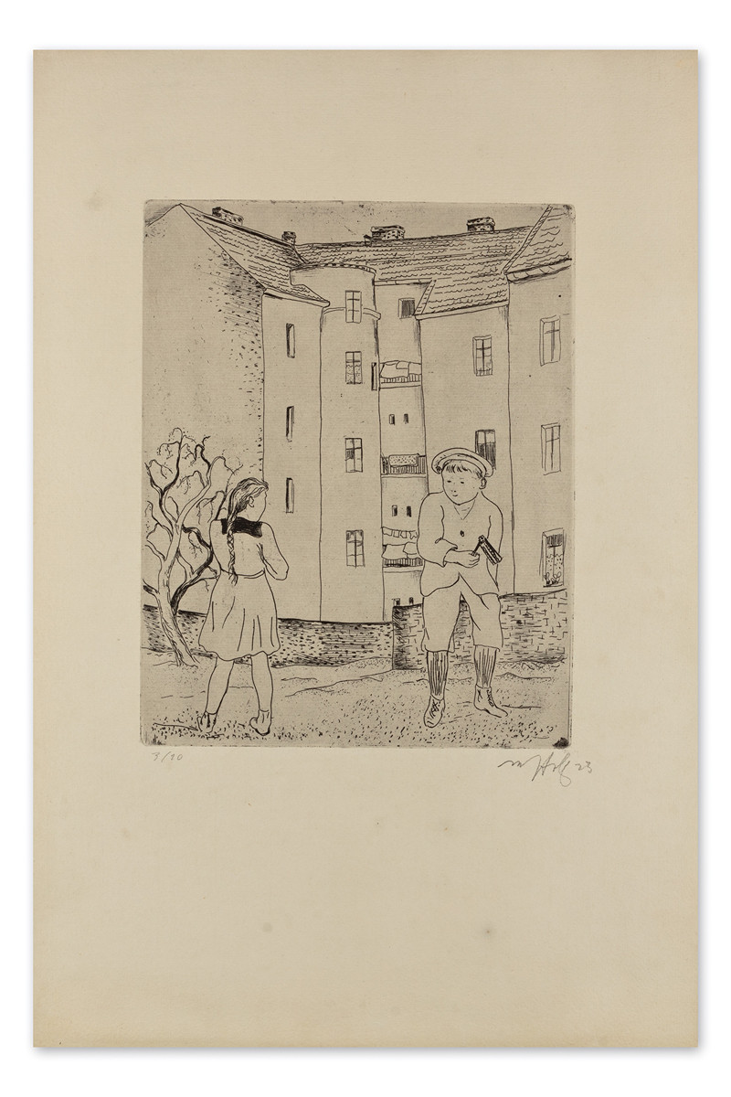 Girl and boy with a rattle