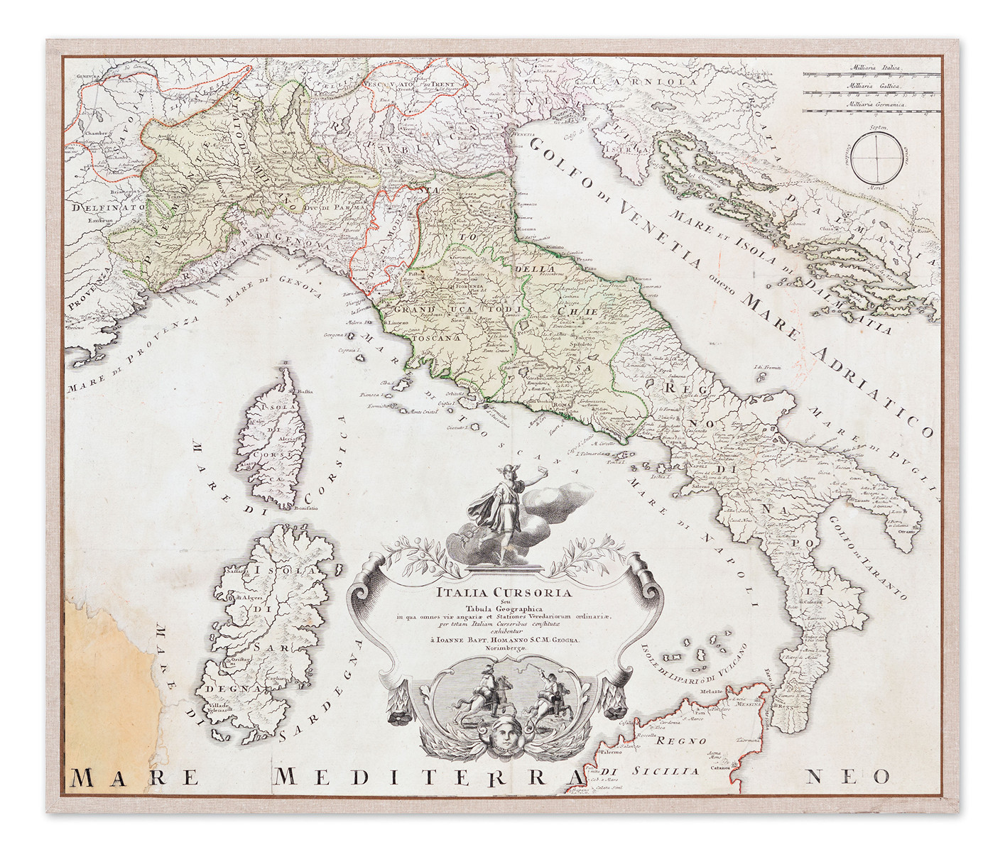 Italia Cursoria seu Tabula Geographica
