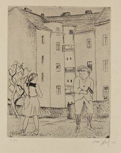 Girl and boy with a rattle