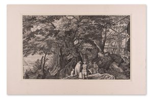 Landscape with tree and mill