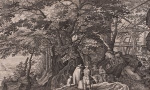 Landscape with tree and mill
