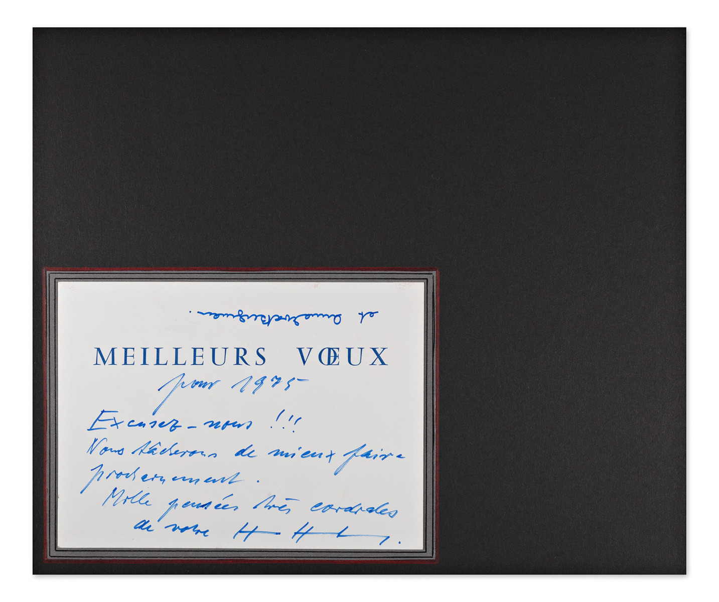 Hans Hartung (1904-1989) - Hand signed New Year's card