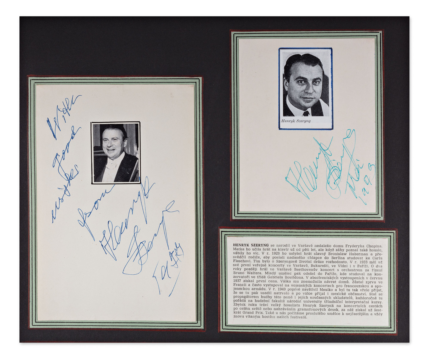 Henryk Bolesław Szeryng (1918-1988) - Two autographs