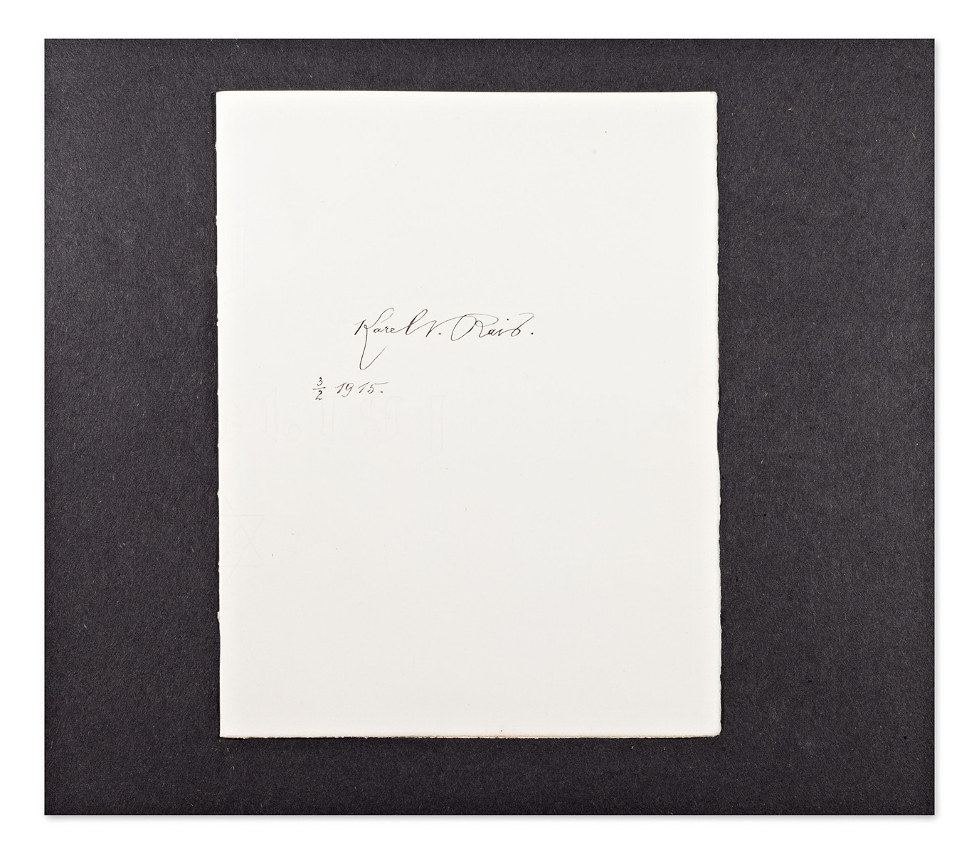 Karel Václav Rais (1859-1926) - Hand signed autograph
