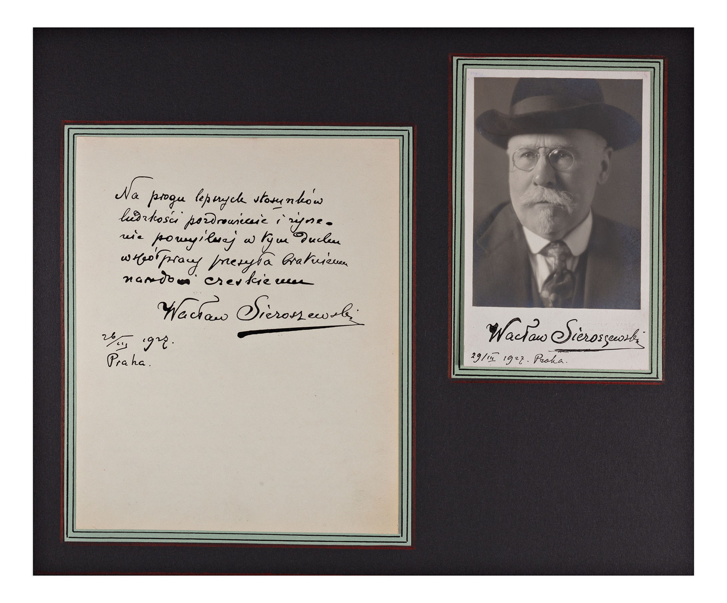 Wacław Sieroszewski (1858-1945) - Signed letter and signed photo