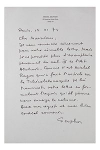 Michel Seuphor (1901-1999) - Letter with signature