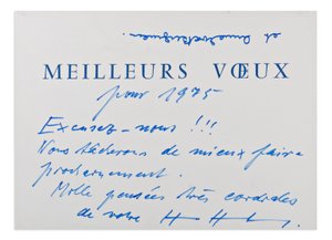 Hans Hartung (1904-1989) - Hand signed New Year's card