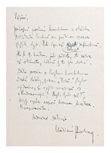 Vladimír Holan (1905-1980) - Handwritten letter