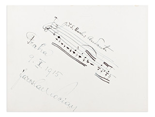 Jaroslav Kocián (1883-1950) - Handwritten autograph with musical notation