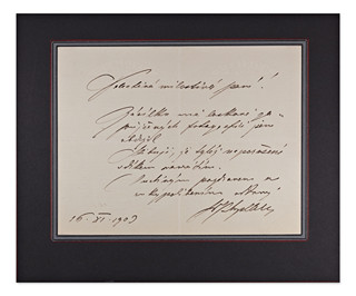 Josef Václav Myslbek (1848-1887) - Hand signed letter