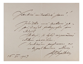 Josef Václav Myslbek (1848-1887) - Hand signed letter