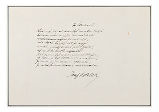 Josef Holeček (1853-1929) - Handwritten verse from the book Sokolović