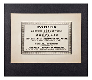 Josef Jungmann (1773-1847) - Invitation to the ceremonial inauguration as rector of Charles University