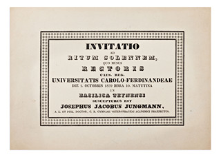 Josef Jungmann (1773-1847) - Invitation to the ceremonial inauguration as rector of Charles University