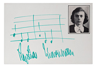 Krystian Zimerman (1956*) - Two handwritten signatures with sheet music sample