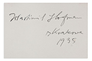 Wlastimil Hofman (1881-1970) - Handwritten signature and portrait sketch