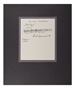 Karol Maciej Szymanowski (1882-1937) - Handwritten signature with musical notation and dedication