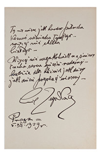 Emil Zegadłowicz (1888-1941) - Handwritten autograph