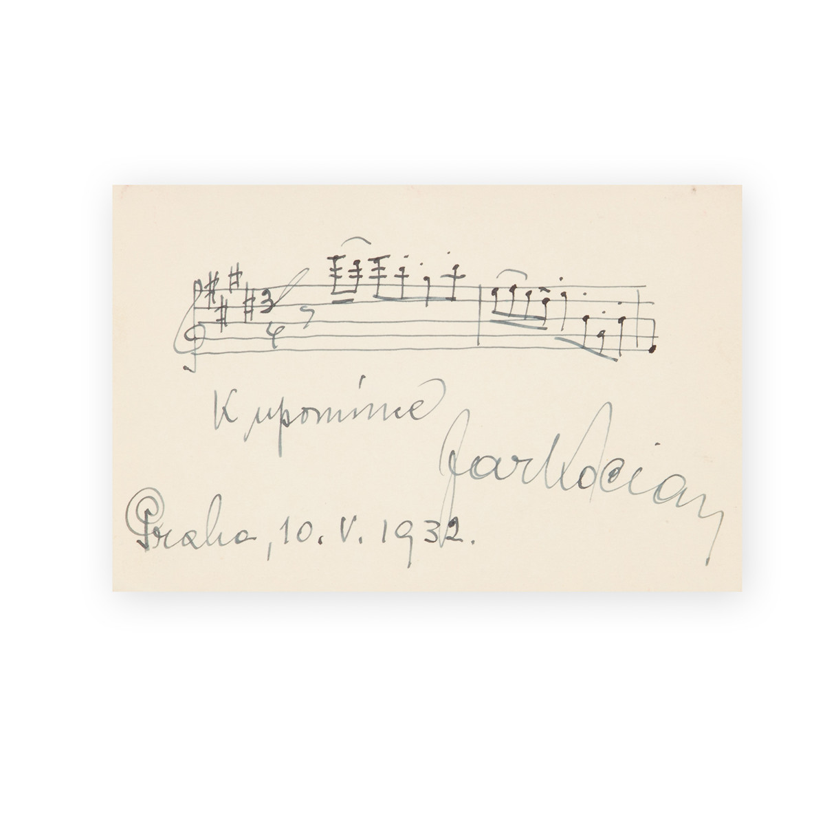 Jaroslav Kocián (1883 - 1950) - Podpis na ústřižku