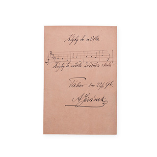 Alois Jirásek (1851 - 1930) - Alois Jiránek (1858 - 1950) - Rukopis s podpisem na ústřižku