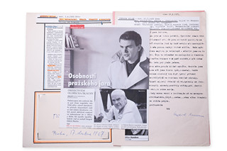 Milan Kundera (1929 - 2023) - Podpis na dopisu dopis a ústřižek s podpisem