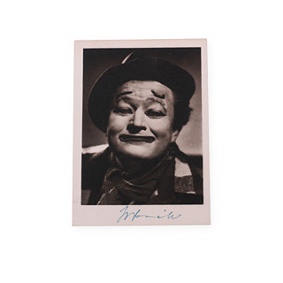Jan Werich (1905 - 1980) - Podpis na fotopohlednici