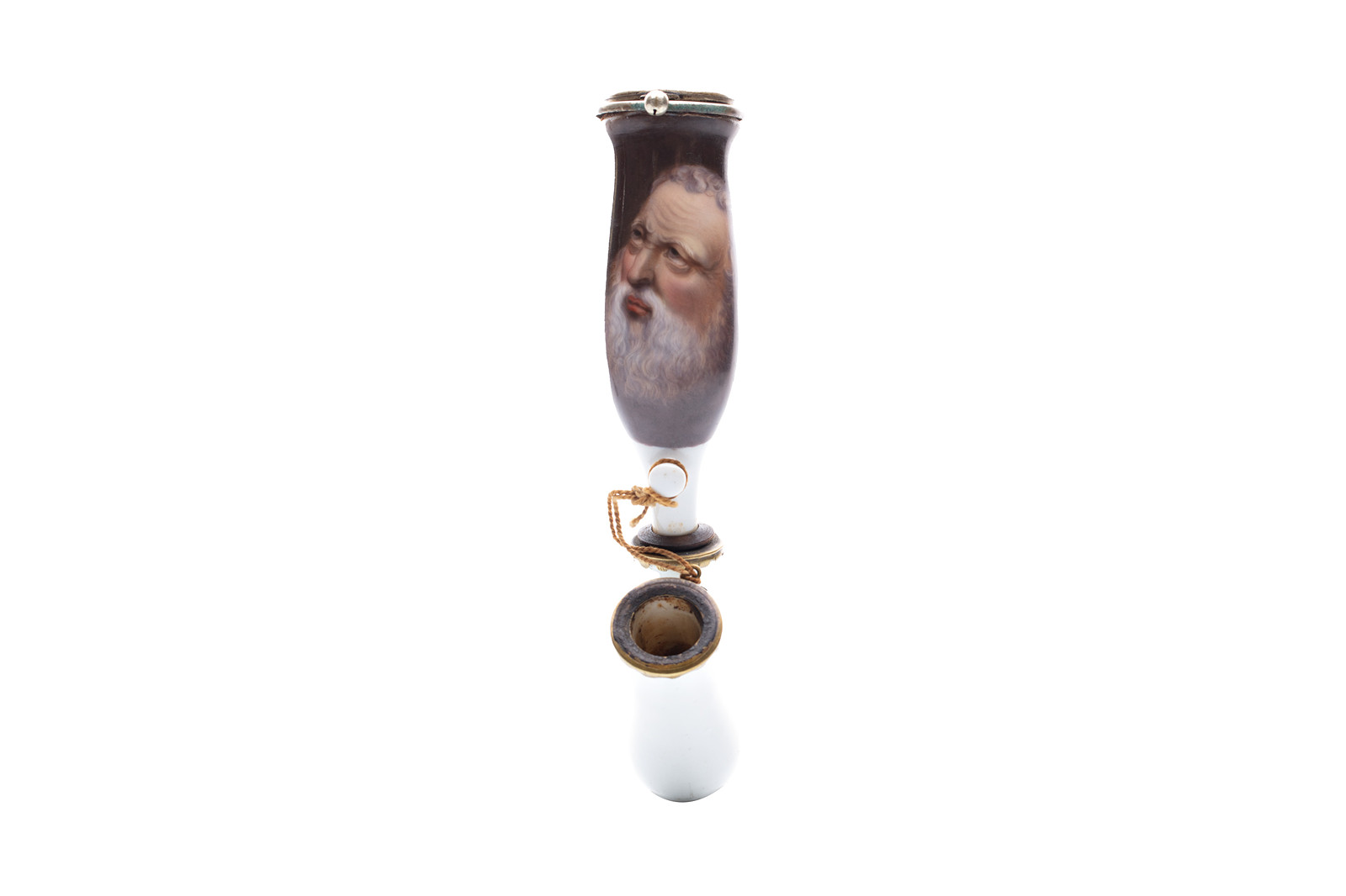 Portrait of a bearded man on a porcelain pipe head | Jan Zacharias Quast