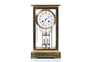 Desk clock with mercury pendulum | France
