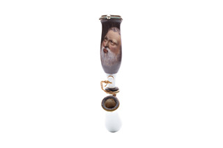 Jan Zachariáš Quast (1814-1891) - Portrét vousatého muže na porcelánové hlavičce dýmky