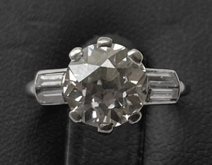 CARTIER - LUXUSNÍ PLATINOVÝ ART DECO PRSTEN S DIAMANTY 3,22 CT