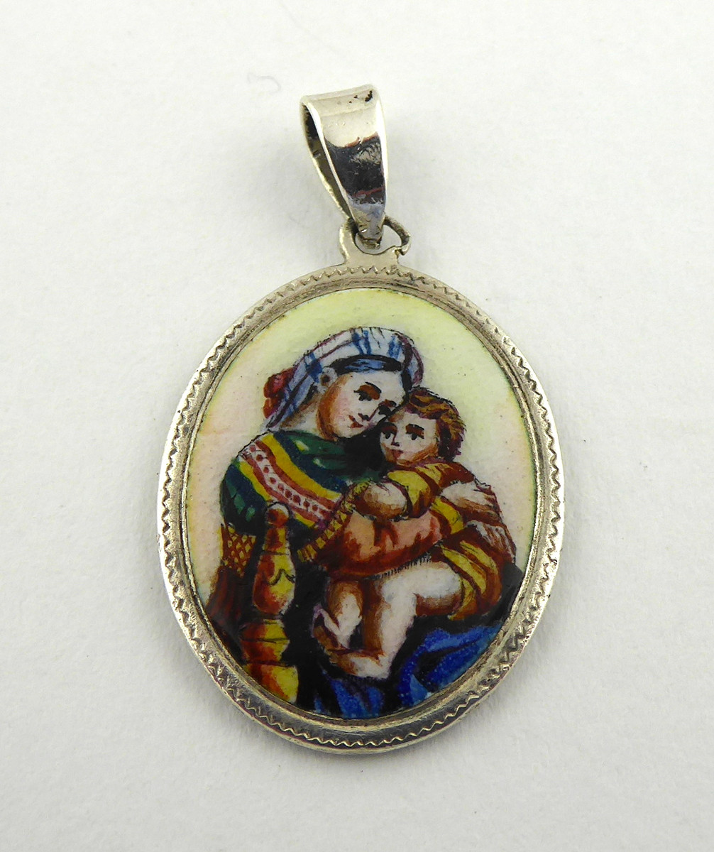 MADONKA VE STŘÍBRNÉM RÁMEČKU DLE OBRAZU RAFFAEL SANTI - MADONA DELLA SEGGIOLA