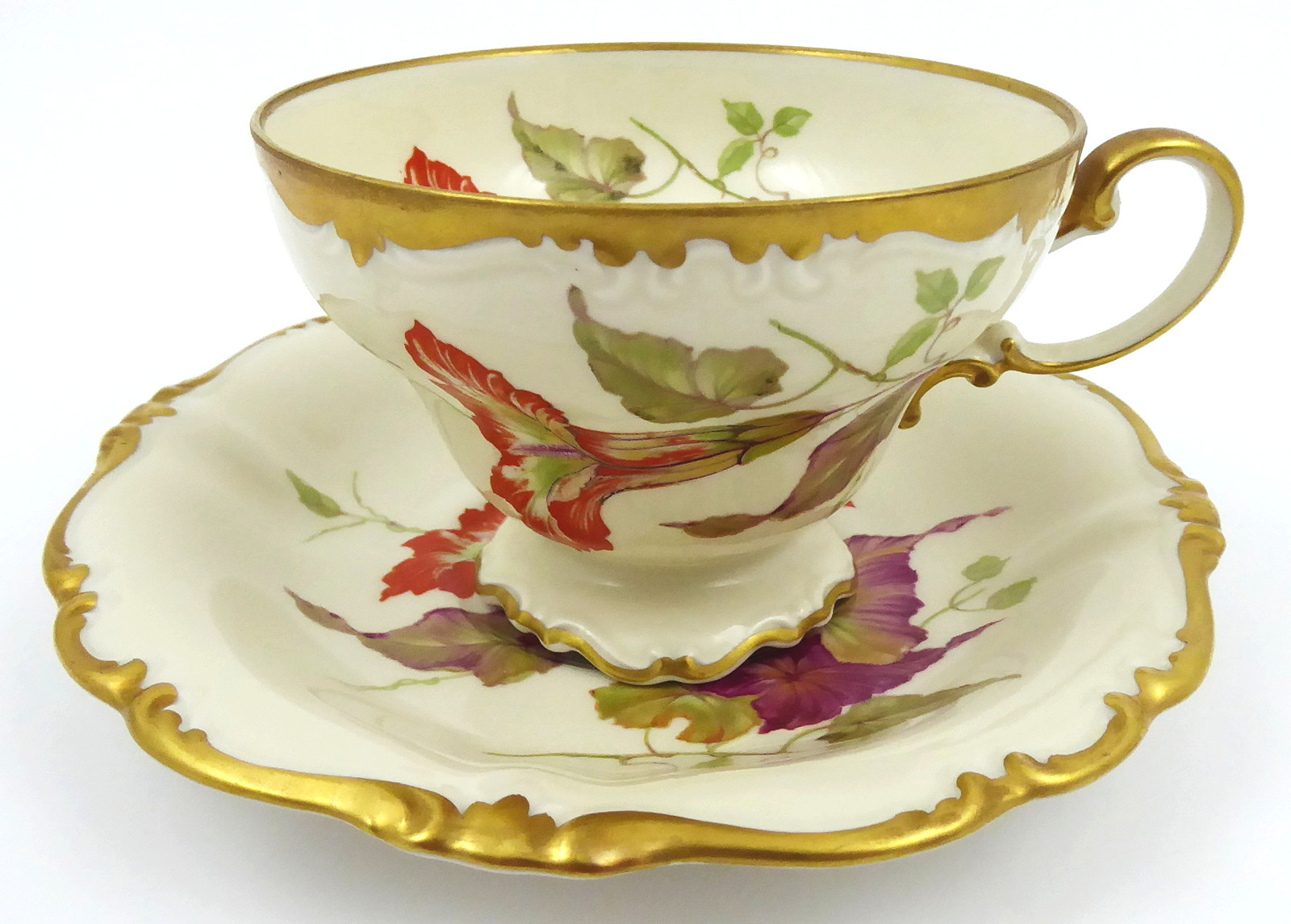 ROSENTHAL, POMPADOUR, ROK 1946 - ROKOKOVÝ ŠÁLEK S KALICHY PETÚNIÍ