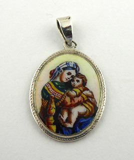 MADONKA VE STŘÍBRNÉM RÁMEČKU DLE OBRAZU RAFFAEL SANTI - MADONA DELLA SEGGIOLA