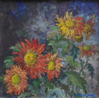 ANEŽKA MEDUNOVÁ-BERKOVÁ (1909-1972) - CHRYZANTÉMY