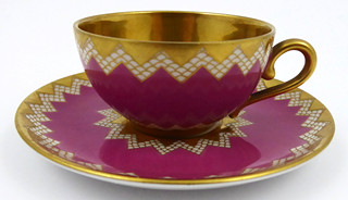 ROSENTHAL - ART DECO KÁVOVÝ ŠÁLEK S DEKOREM MŘÍŽEK