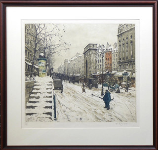 TAVÍK FRANTIŠEK ŠIMON (1877-1942) - BOULEVARD ST. MARTIN V ZIMĚ - ROK 1914