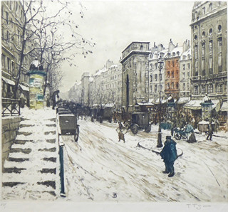 TAVÍK FRANTIŠEK ŠIMON (1877-1942) - BOULEVARD ST. MARTIN V ZIMĚ - ROK 1914