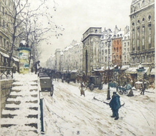 TAVÍK FRANTIŠEK ŠIMON (1877-1942) - BOULEVARD ST. MARTIN V ZIMĚ - ROK 1914