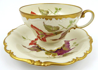 ROSENTHAL, POMPADOUR, ROK 1946 - ROKOKOVÝ ŠÁLEK S KALICHY PETÚNIÍ