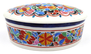 LIDOVÁ MALÍRNA V TELČI - MALOVANÁ PORCELÁNOVÁ DÓZIČKA
