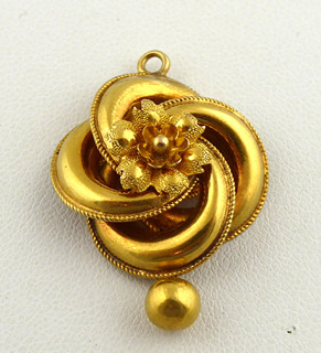 ZLATÝ PŘÍVĚSEK Z OBDOBÍ BIEDERMEIERU - PRECIZNĚ JEMNÁ ŠPERKAŘINA