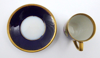 ALTROHLAU, MORITZ ZDEKAUER - MOKA KOBALTOVÝ ŠÁLEK S MEDAILONEM