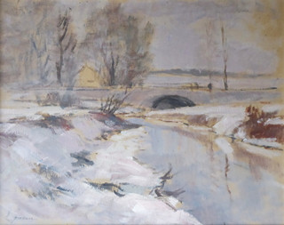 JAROMÍR KUNC (1900-1971) - ŘEKA V ZIMĚ