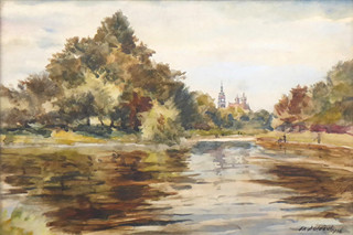 ADOLF DOLEŽAL (1898-1978)  - POHLED NA HRADEC KRÁLOVÉ OD SOUTOKU
