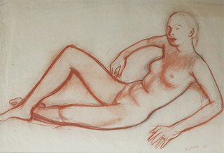 JIŘÍ (GEORGES) KARS (1882-1945) - LEŽÍCÍ NAHÁ DÍVKA