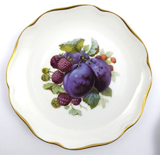 ROSENTHAL, VZOR CHRYSANTHEME - 6 DEZERTNÍCH TALÍŘŮ S OVOCEM