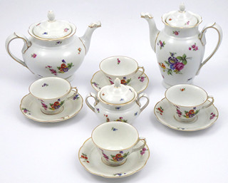 PHILIPP ROSENTHAL (1855-1937) - ROSENTHAL - ELEGANTNÍ KÁVOVÝ I ČAJOVÝ SERVIS SE ČTYŘMI ŠÁLKY