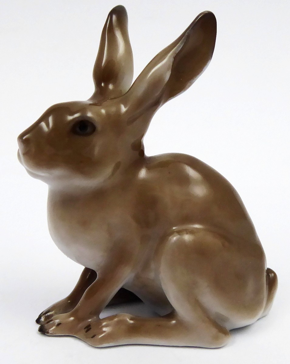 OTTMAR OBERMAIER (1883-1958) - SEDÍCÍ ZAJÍC - ROSENTHAL