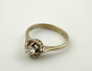 ZLATÝ PRSTEN S PŘÍRODNÍM DIAMANTEM 0,30 CT - KYTIČKA