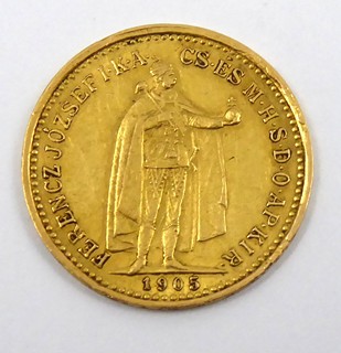 ZLATÁ 10 KORUNA FRANTIŠEK JOSEF I., ROK 1905 - UHERSKÁ RAŽBA